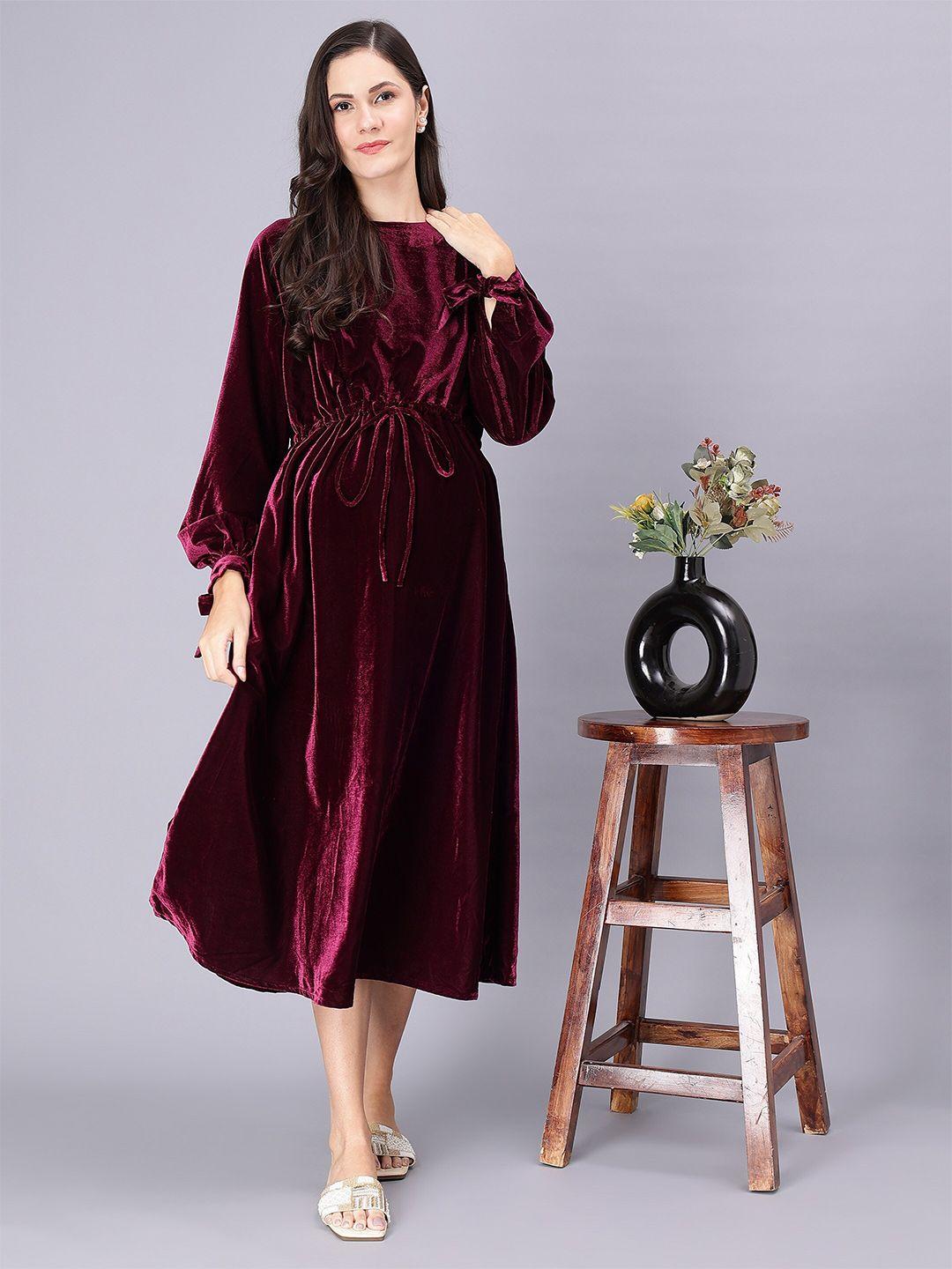 miga by shaberry velvet maternity a-line dress