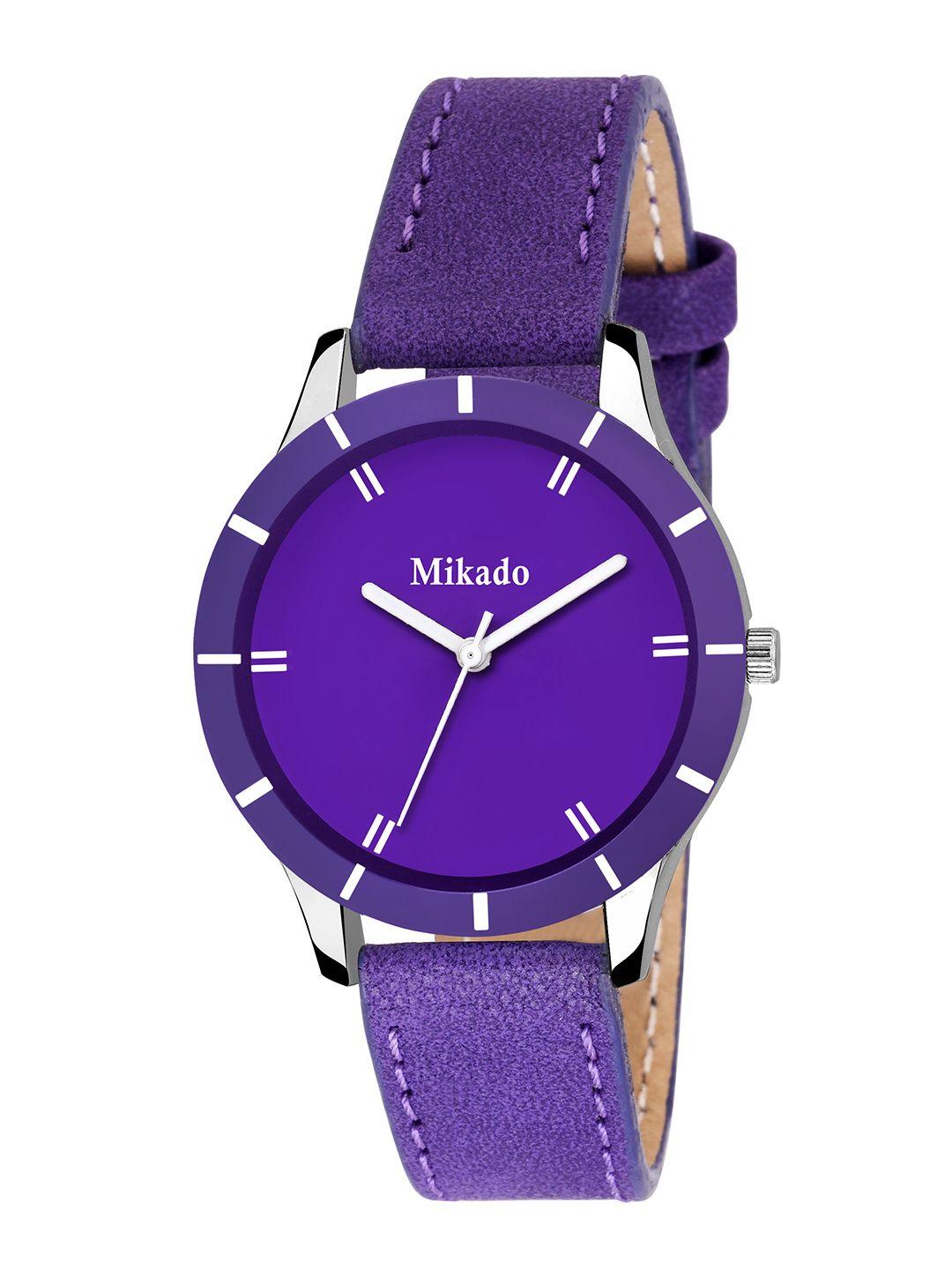 mikado women purple analogue watch 50556