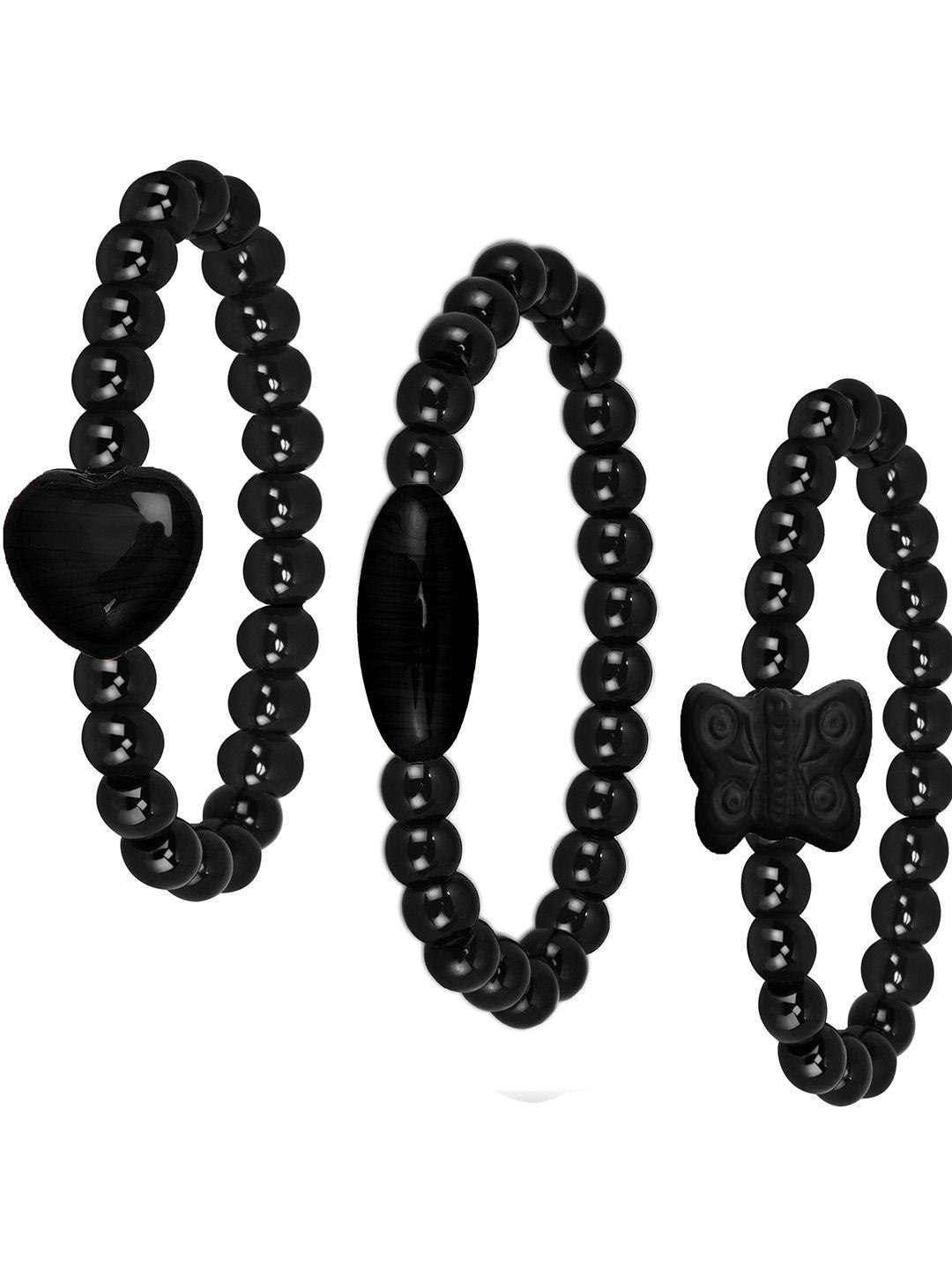 mikado women set of 3 artificial beads elasticated bracelet