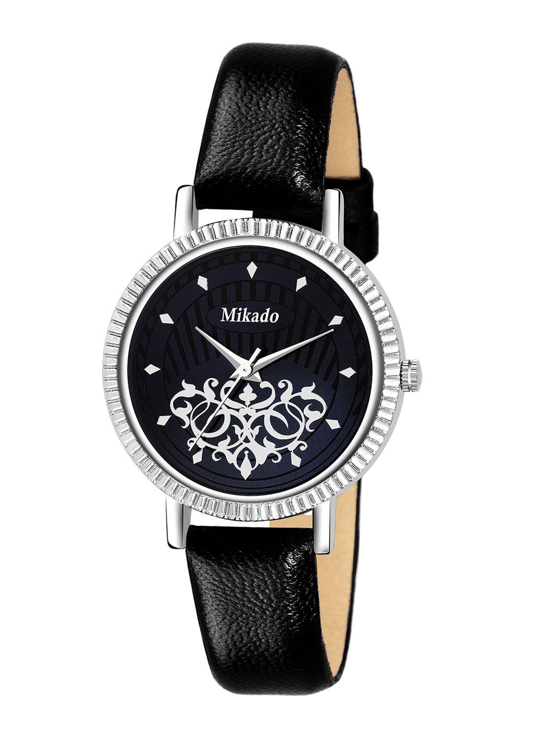 mikado women silver-toned analogue watch