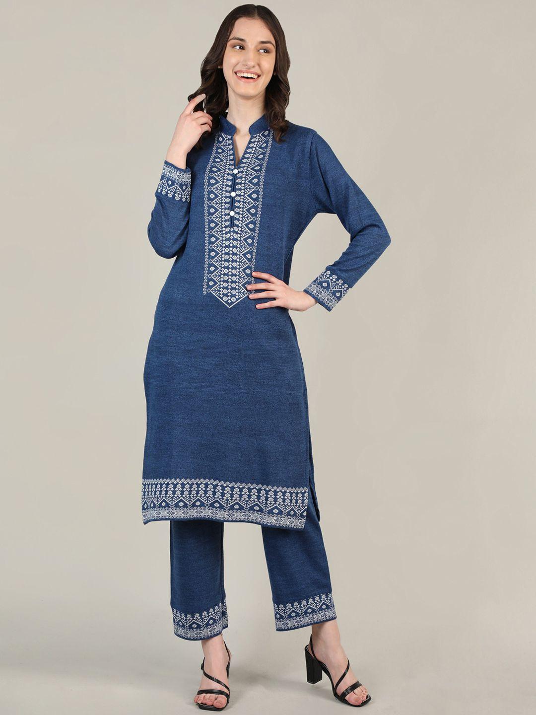 mikhad women blue kurta with trousers