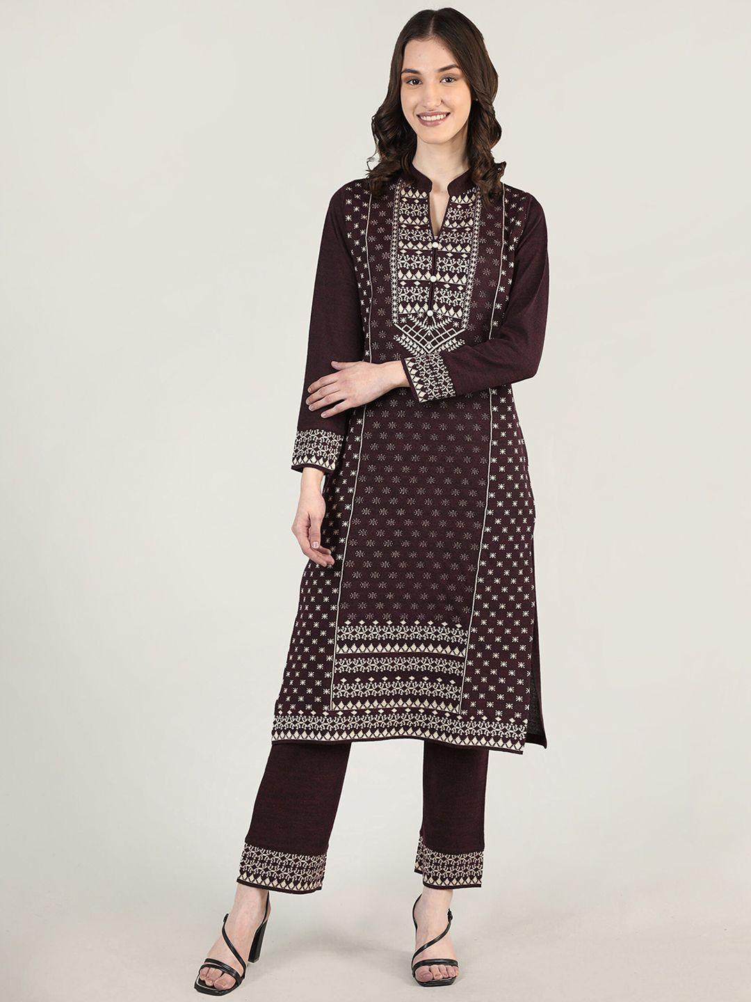 mikhad women ethnic motifs woven design kurta with trousers