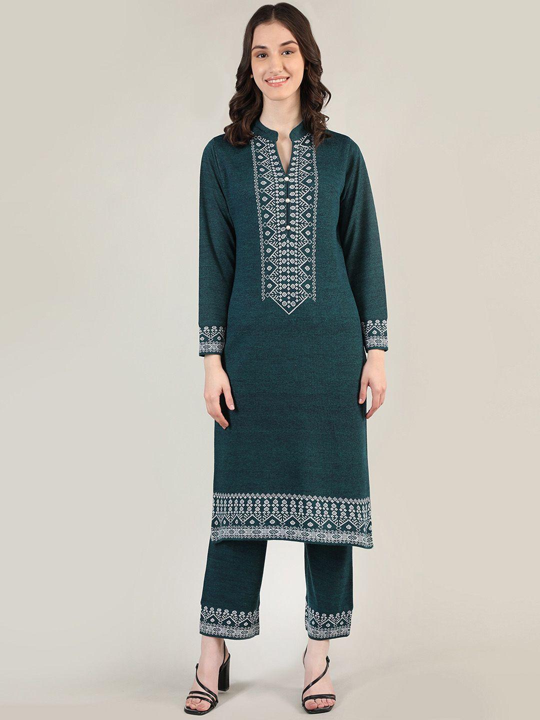 mikhad women ethnic printed kurta with trousers & dupatta