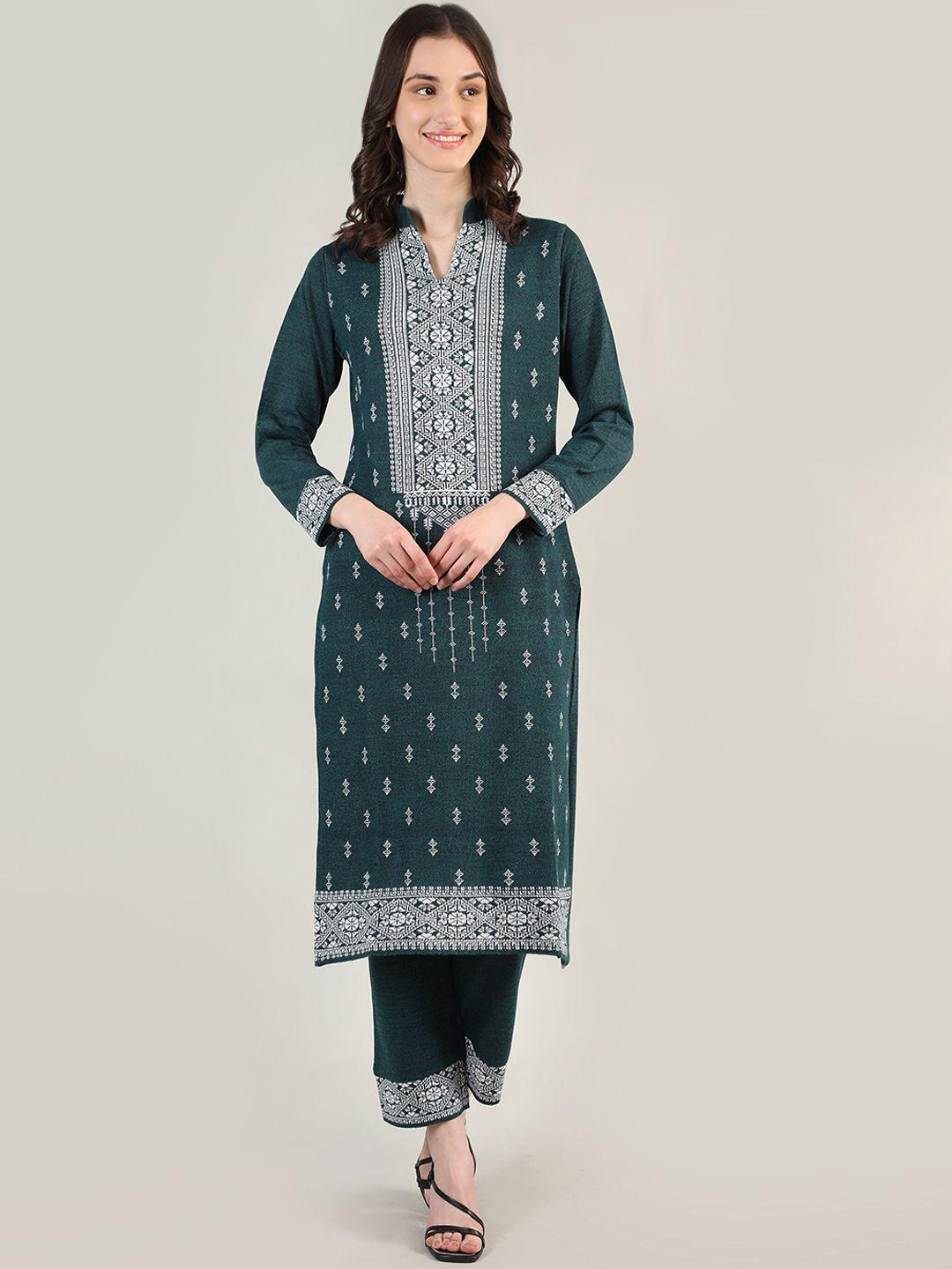 mikhad women ethnic printed kurta with trousers & dupatta