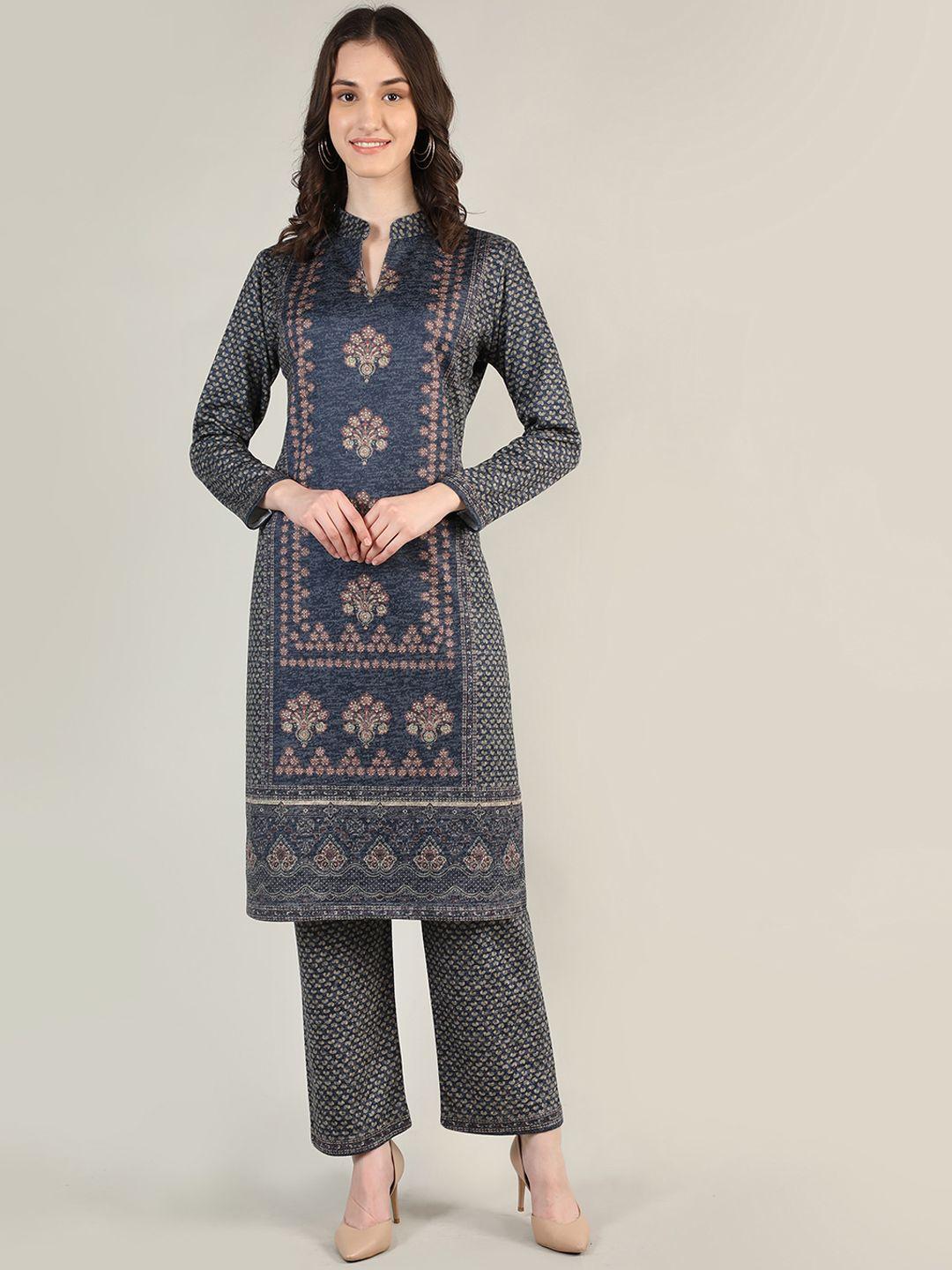 mikhad women paisley printed kurta with trousers