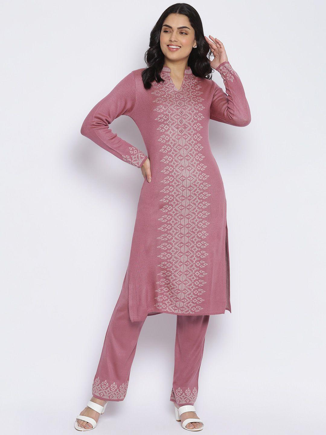 mikhad women pink kurta with trousers