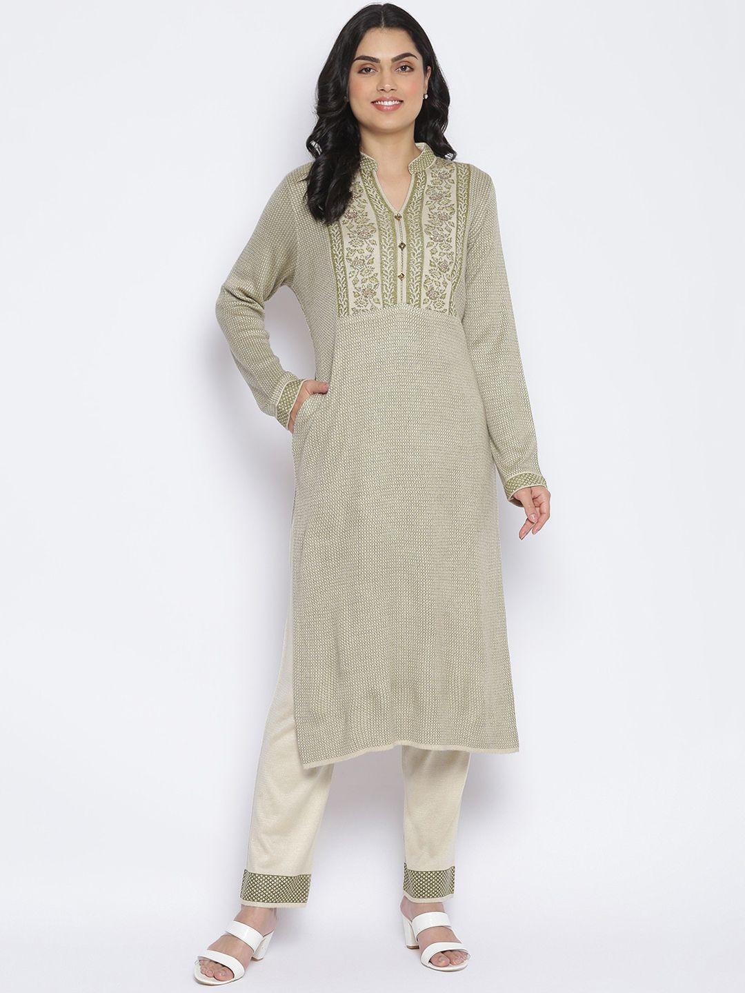 mikhad yoke design jacquard kurta