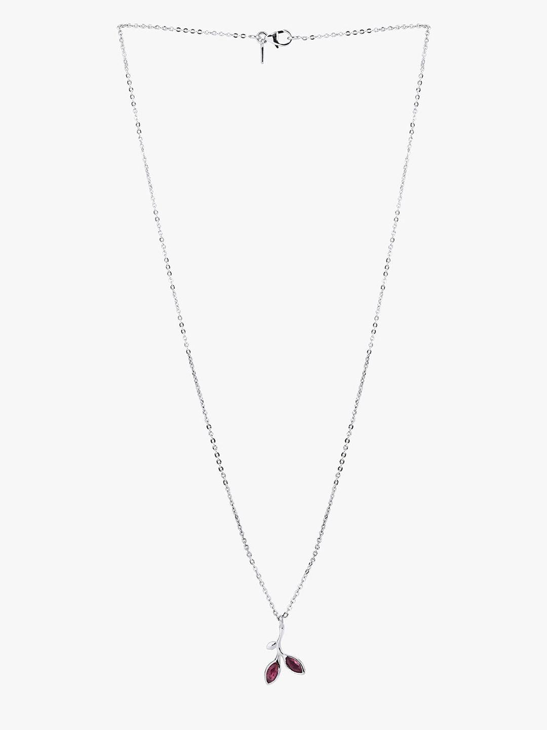 mikoto by fablestreet women purple & silver-plated cubic zirconia chain