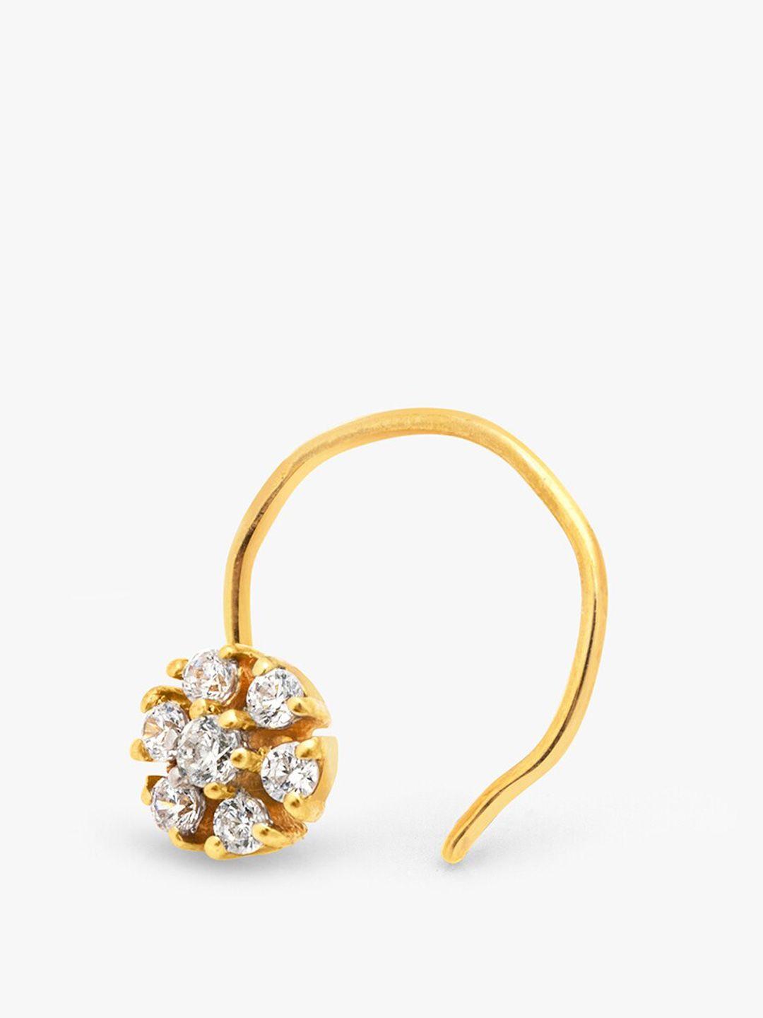 mikoto by fablestreet 18k gold-plated cz-studded sterling silver stud nose ring