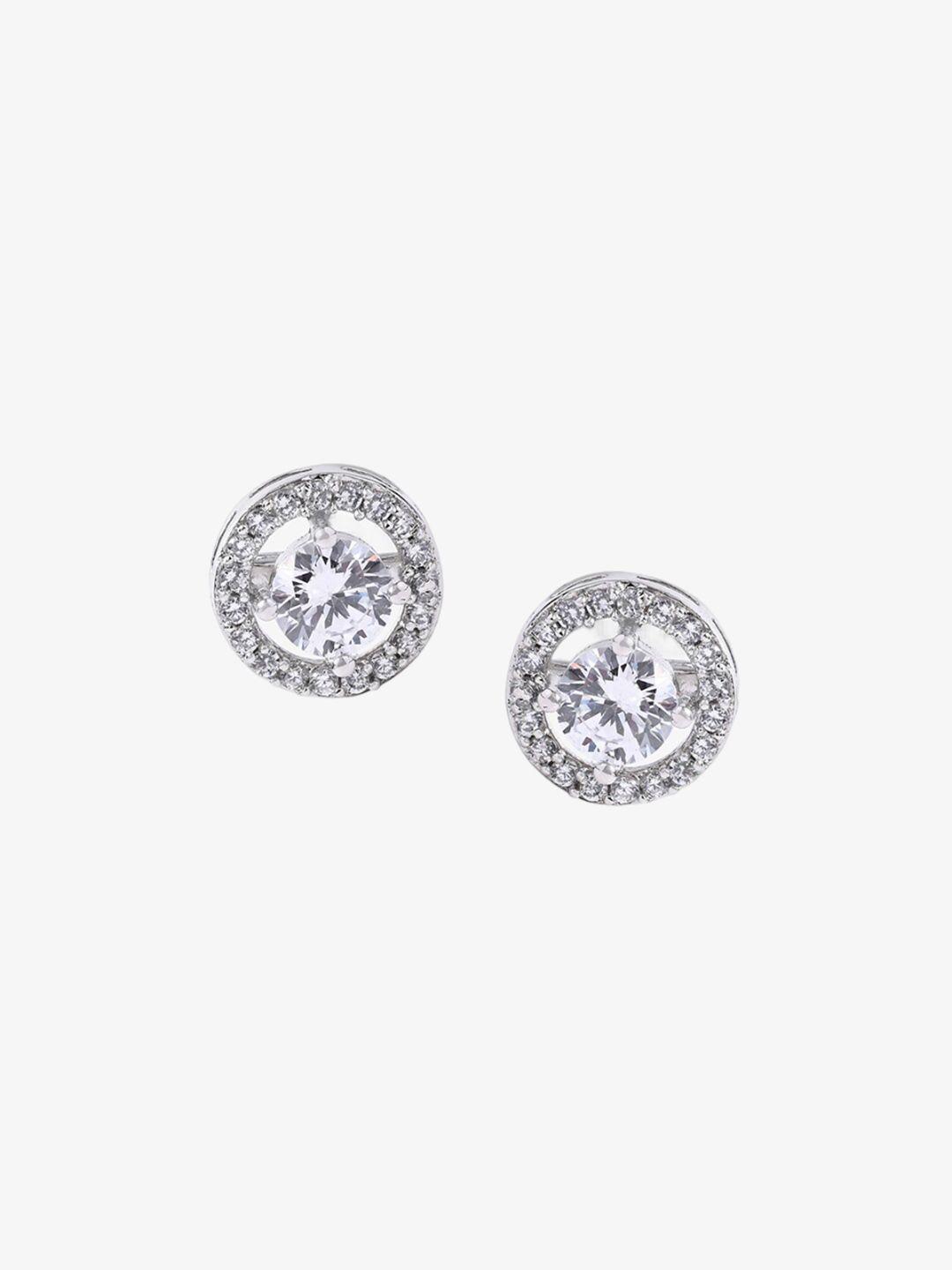 mikoto by fablestreet silver-toned classic studs earrings