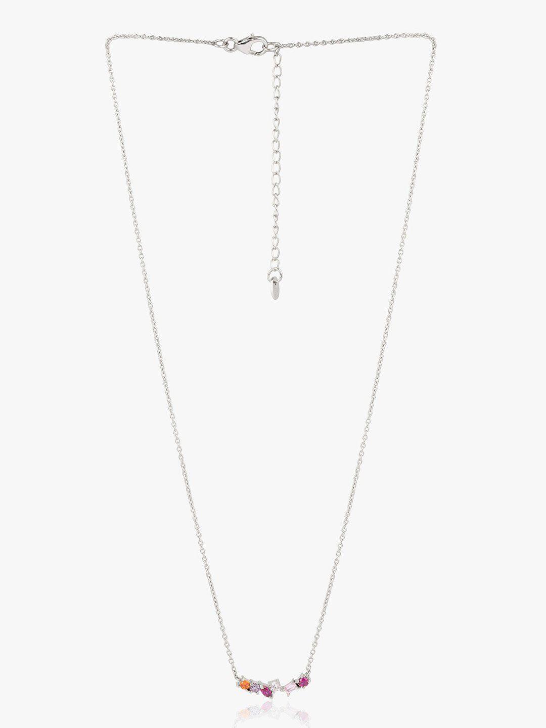 mikoto by fablestreet sterling silver rhodium-plated necklace