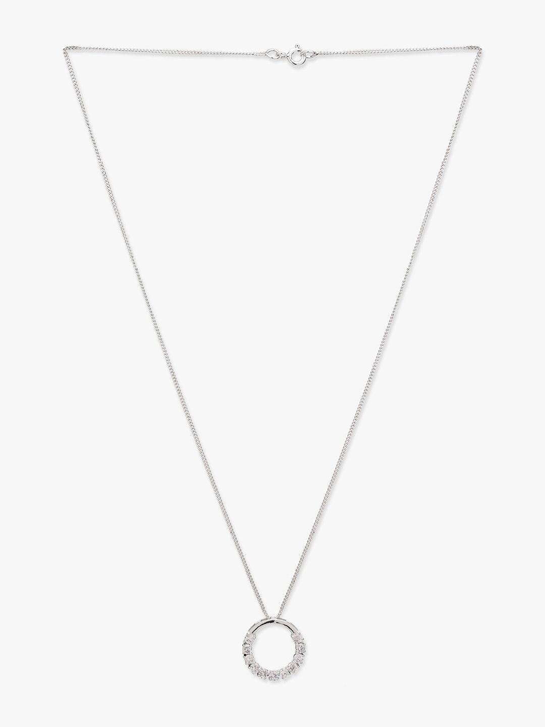 mikoto by fablestreet women white & silver-plated cubic zirconia chain