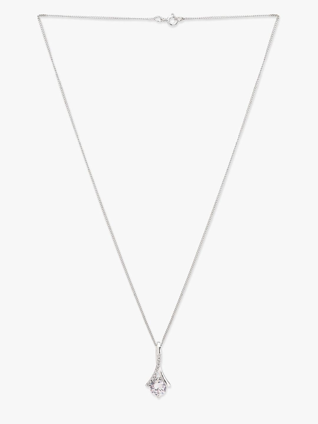 mikoto by fablestreet women white & silver-plated cubic zirconia chain