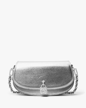 mila small metallic leather shoulder bag