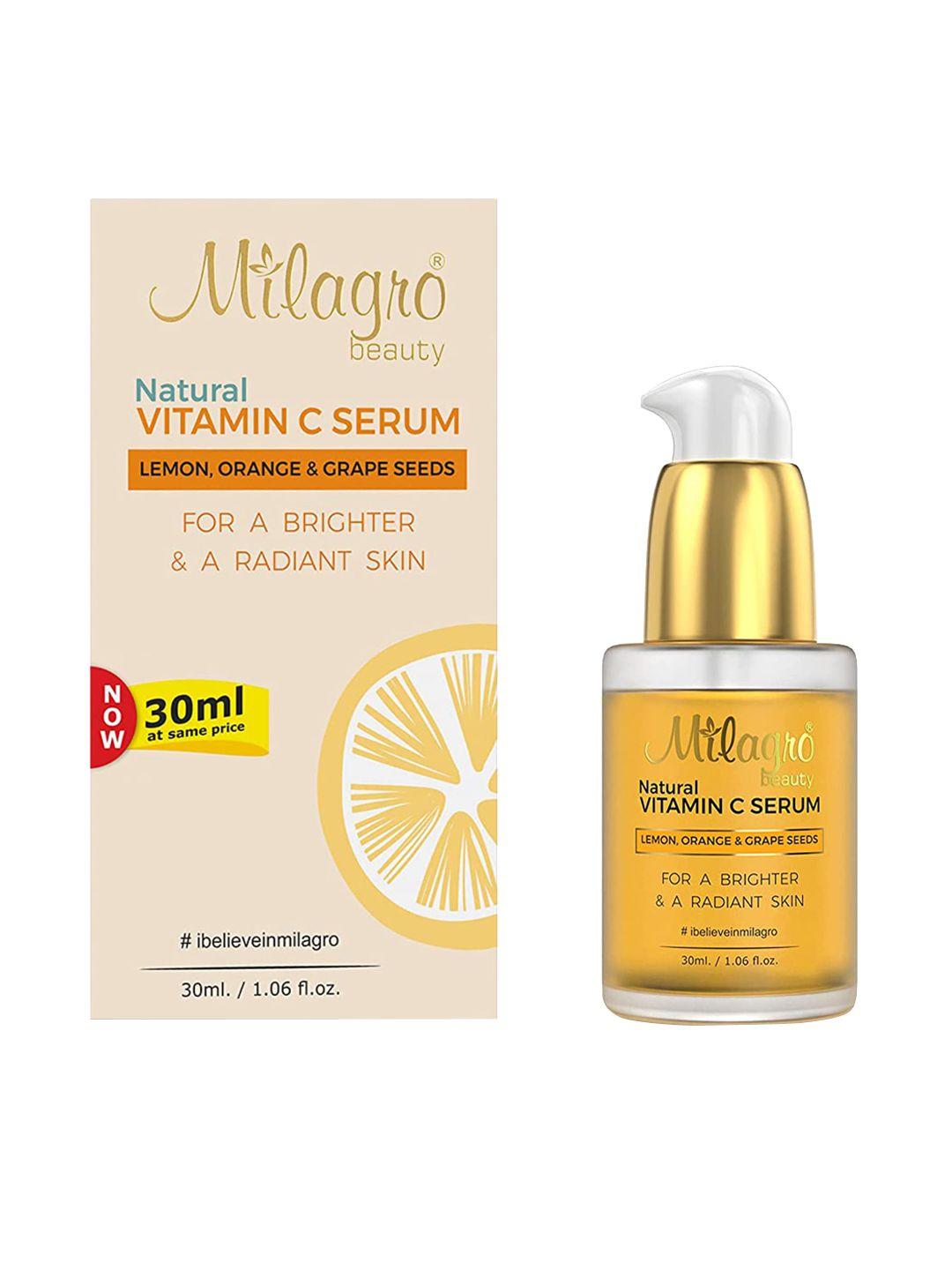 milagro beauty vitamin c serum for face brightening, hyper-pigmentation, skin clearing serum 30ml