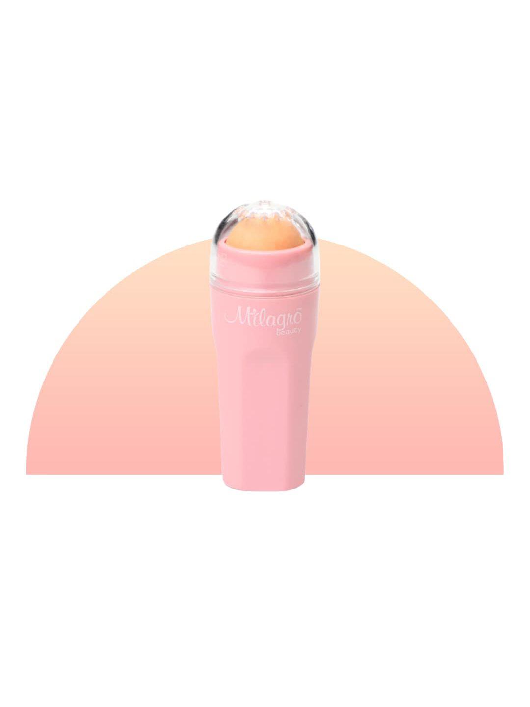 milagro beauty beauty oil absorbing reusable volcanic face roller - pink