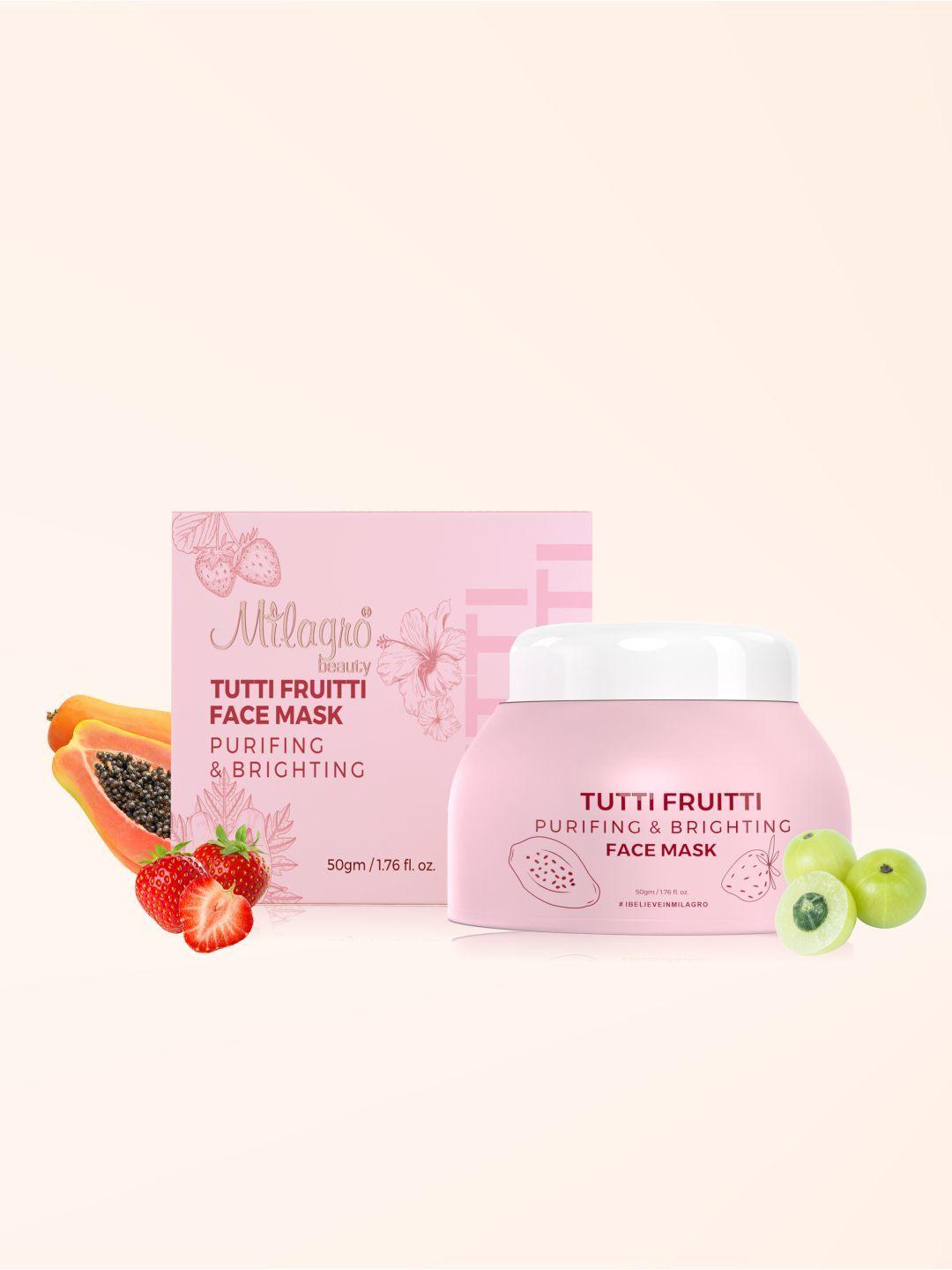 milagro beauty tutti frutti face mask anti-ageing gel with natural aha -50gm