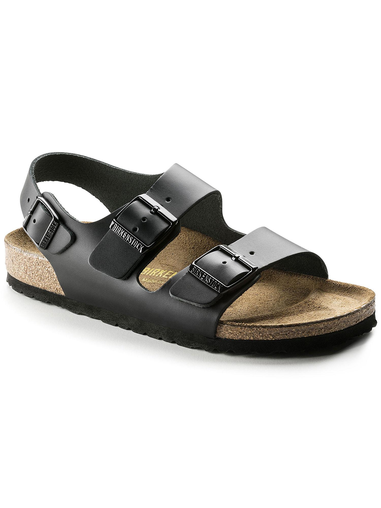 milano black solid regular width sandals