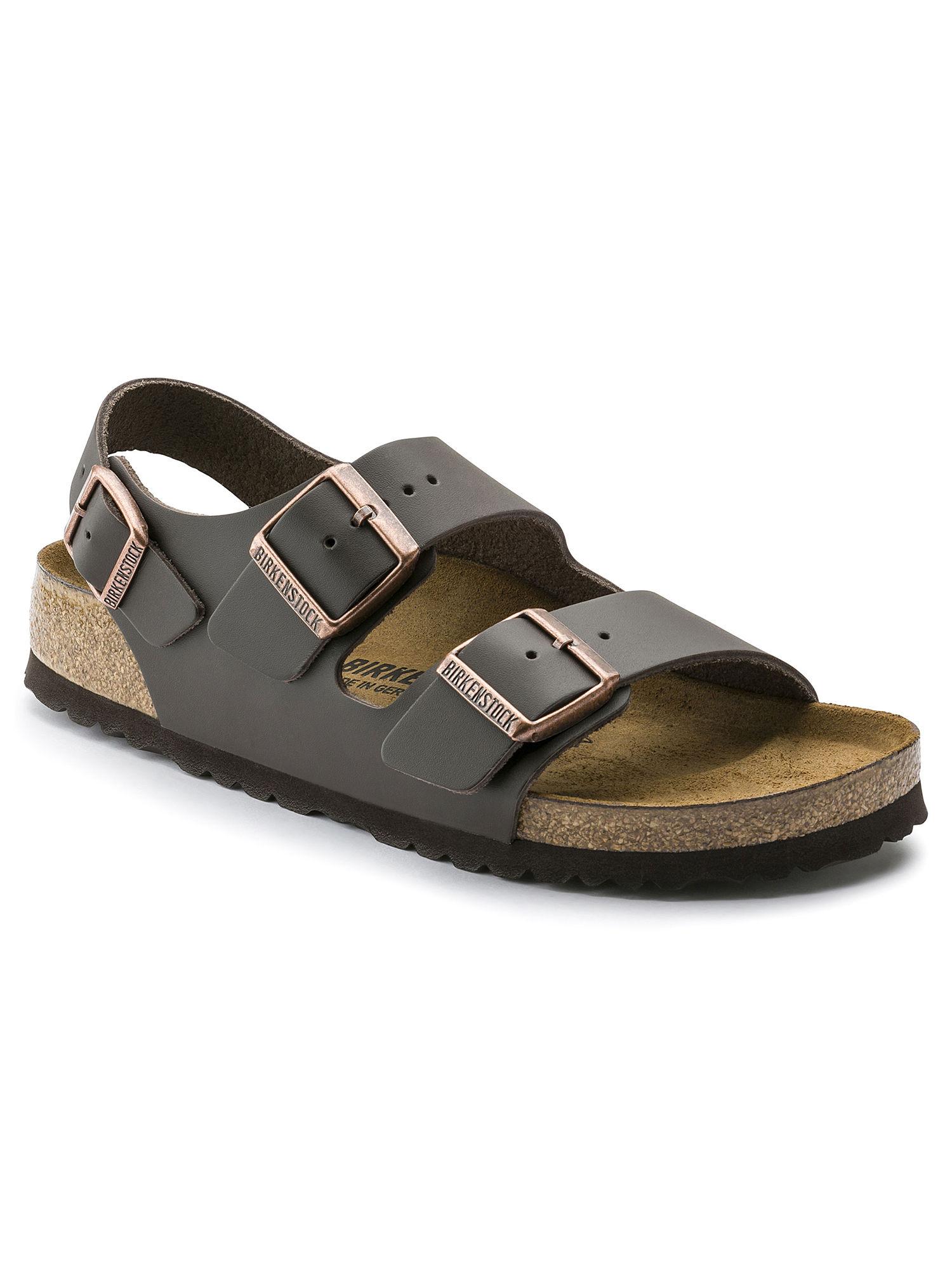 milano brown solid regular width sandals