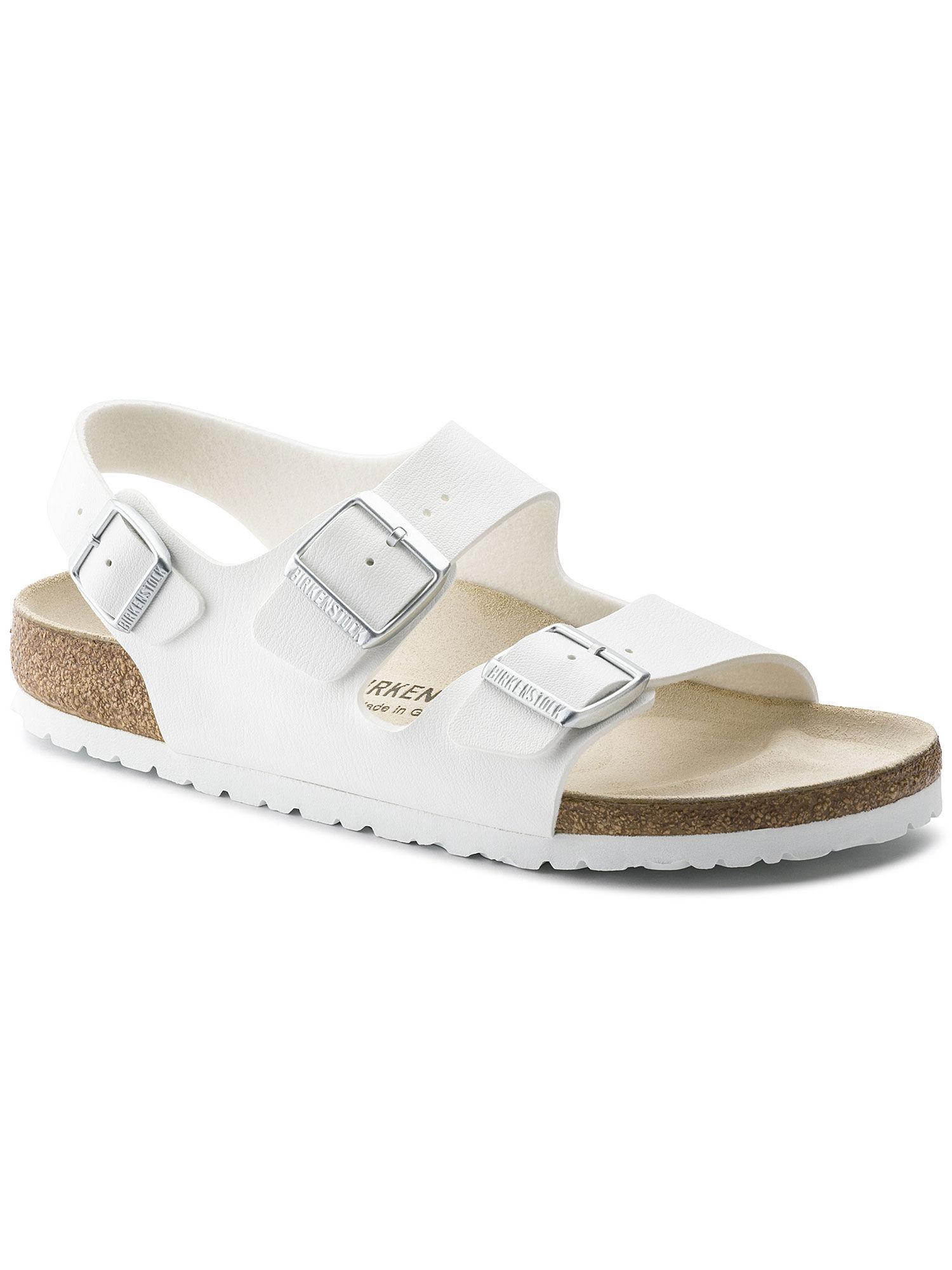 milano white solid regular width sandals