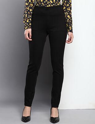 milano skinny fit slit solid trousers