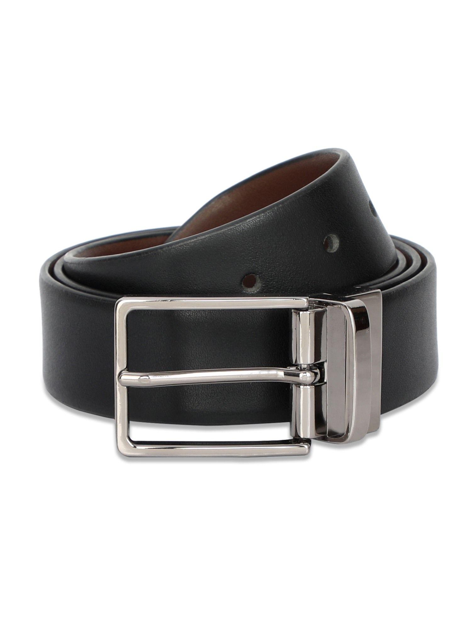 milenie reversible mens leather belt not required black-brown