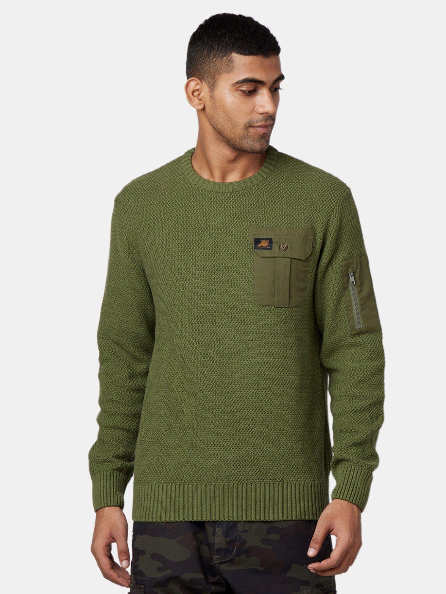 military olive sweater
