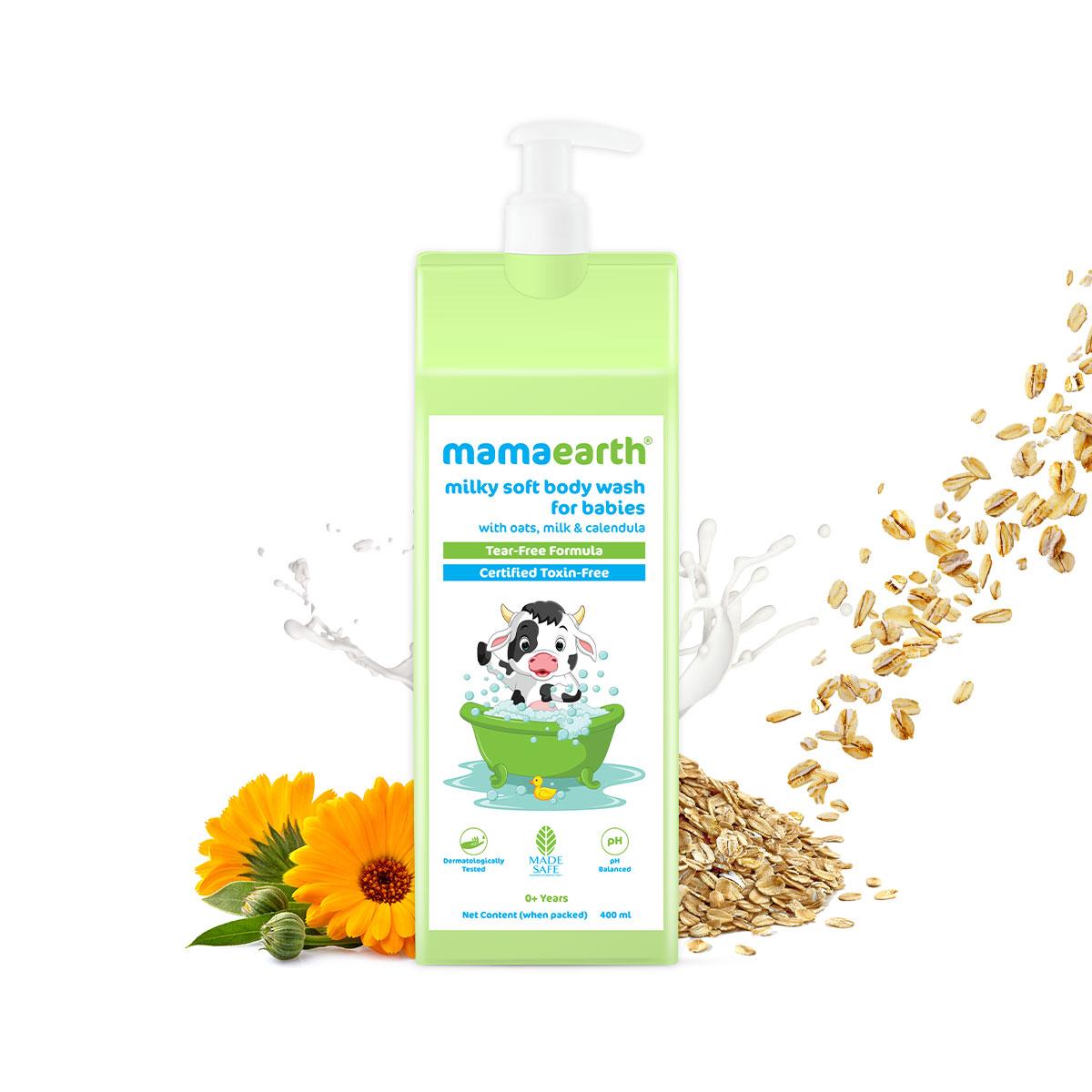 milky soft body wash for babies with oats, milk and calendula - 400 ml