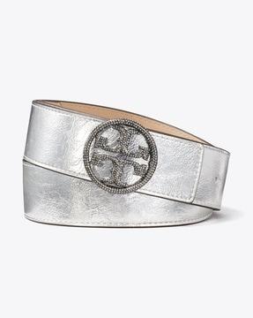 miller crystal embellished metallic belt