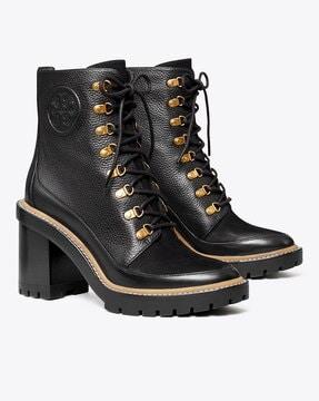 miller mixed-materials lug sole ankle-length boots