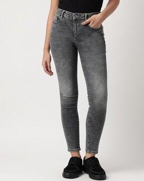 miller sizeme skinny fit mid wash studded jeans