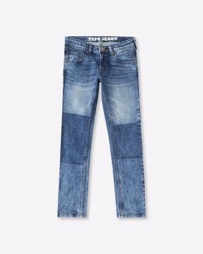 millz cashed mid-wash slim fit jeans
