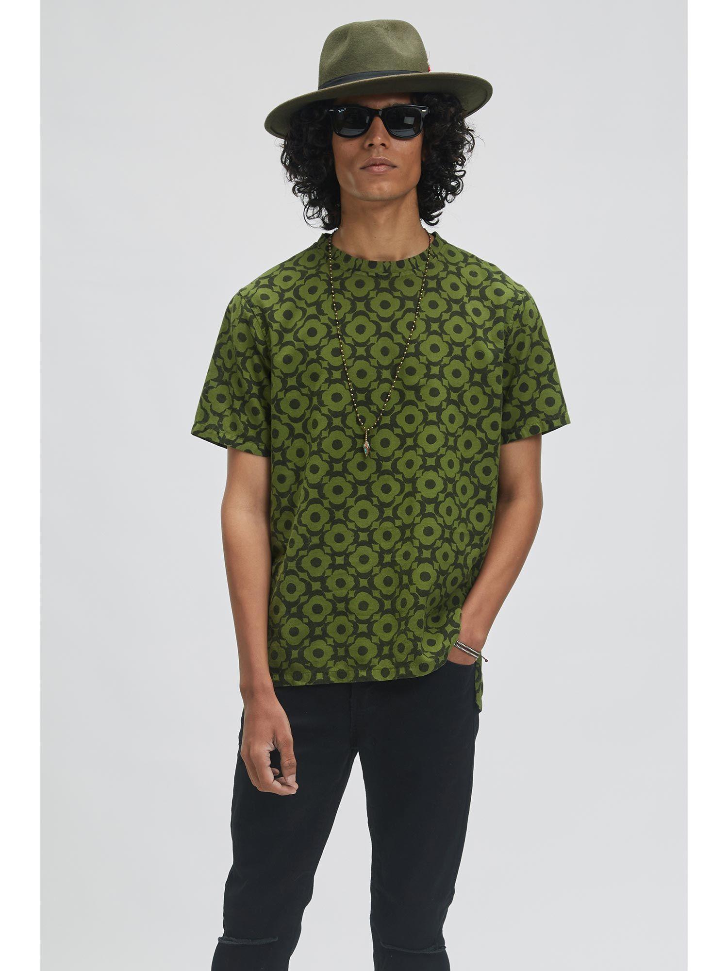 milos mega moon bloom t-shirt - olive