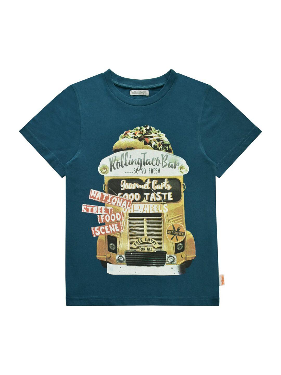 milou boys blue & yellow printed t-shirt