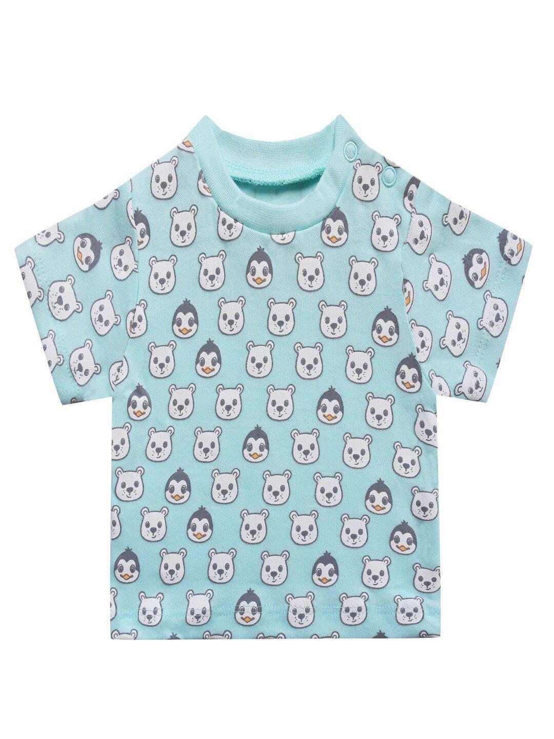 milou boys sea green printed t-shirt