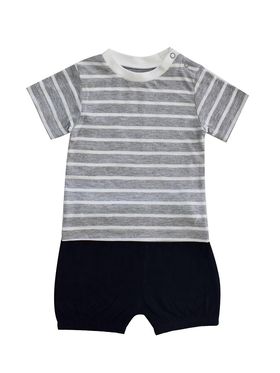 milou boys striped pure cotton t-shirt with shorts