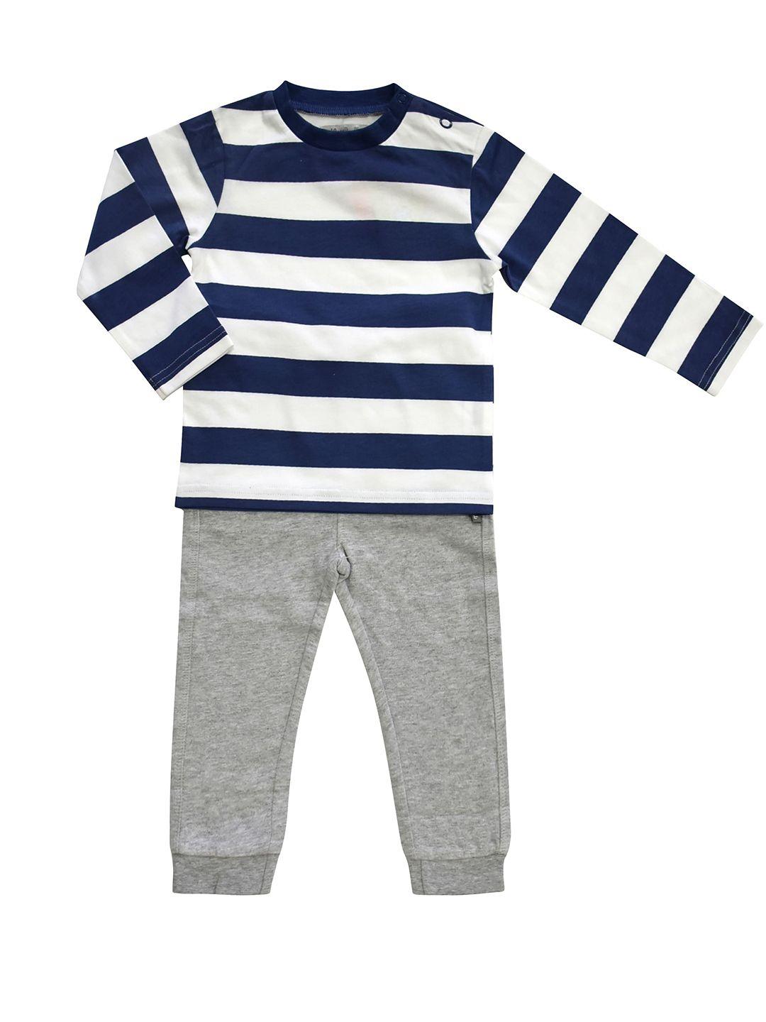 milou boys striped pure cotton t-shirt with trousers