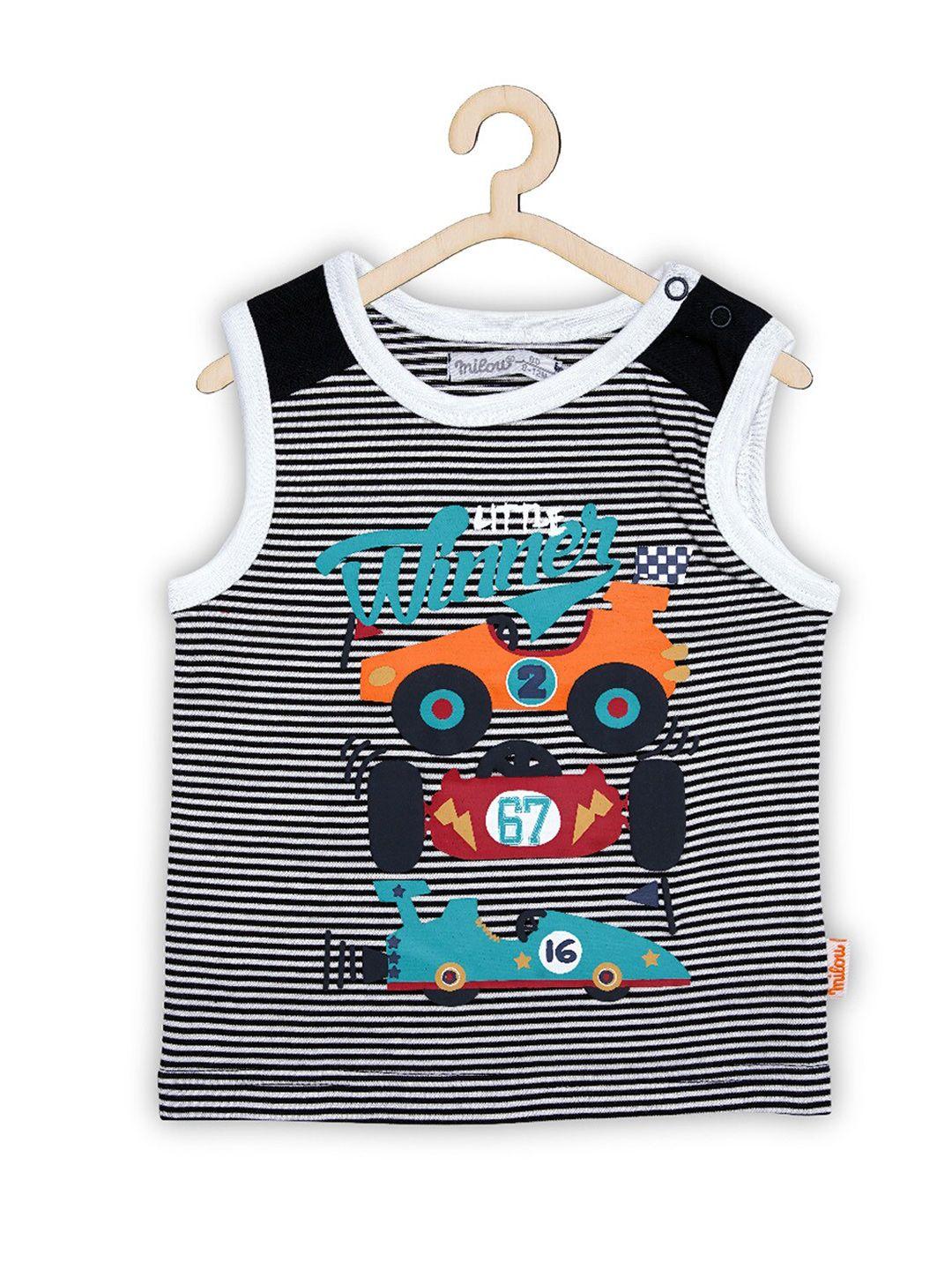 milou boys striped sleeveless pure cotton t-shirt