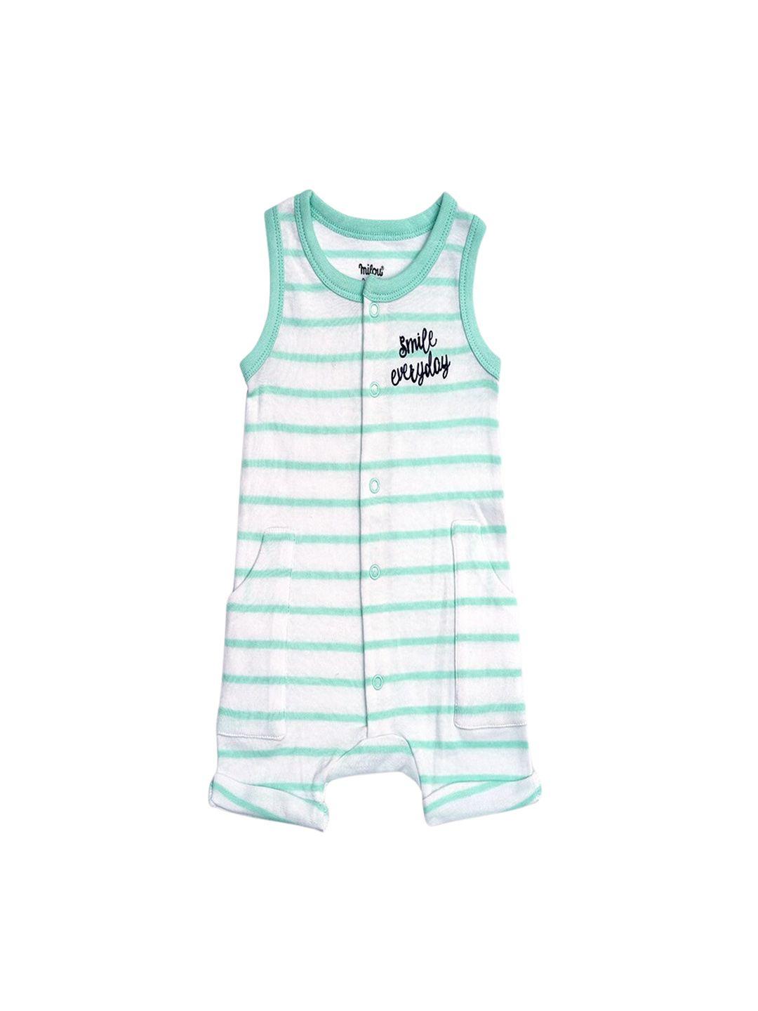 milou infant boys striped sleeveless soft & comfort pure cotton romper