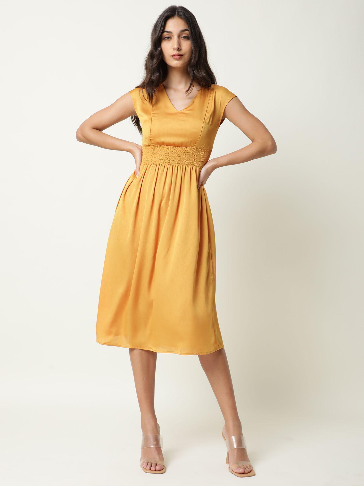 milux mustard dress