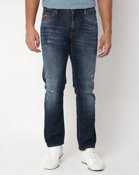 mima slim comfort lightly washed & distressed jeans