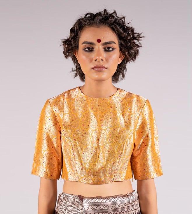 mimamsaa yellow shyamal blouse