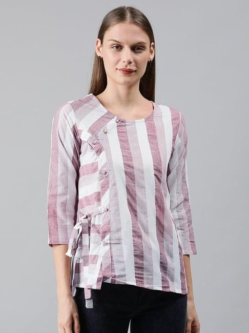 mimosa pink & white striped top