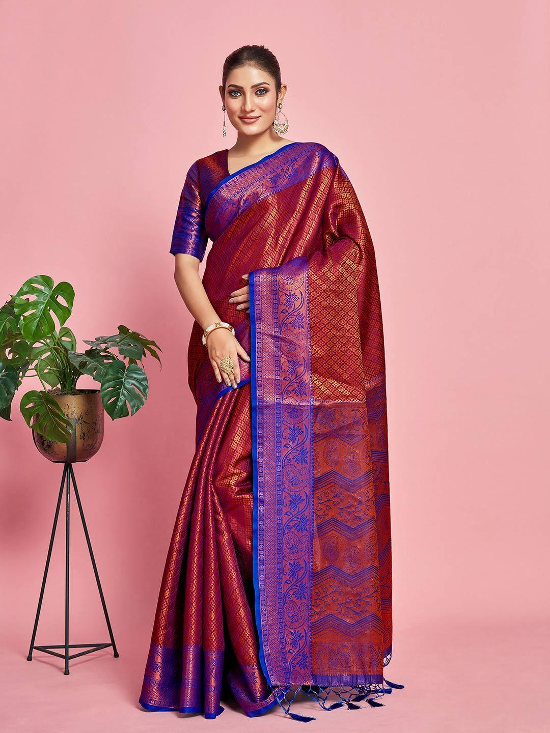 mimosa ethnic motifs woven design zari art silk kanjeevaram saree