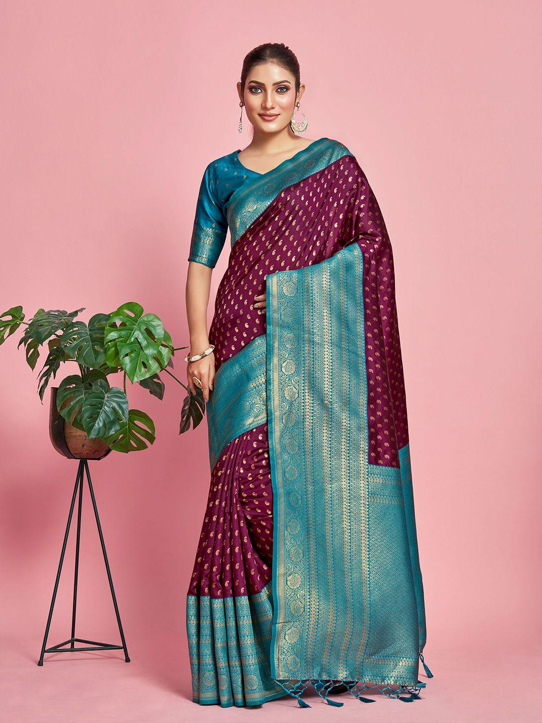mimosa ethnic motifs woven design zari kanjeevaram saree