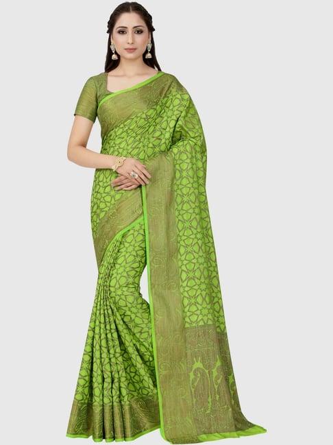 mimosa green woven patola saree with blouse