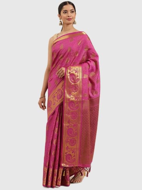 mimosa magenta textured saree with blouse