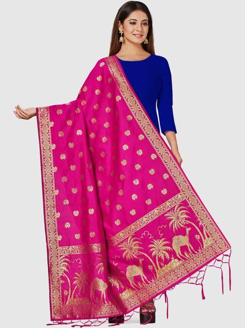 mimosa magenta woven pattern dupatta