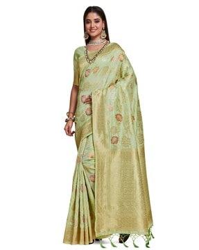 mimosa women's woven design kanjivaram style art silk saree with blouse piece : sa00001058ps saree