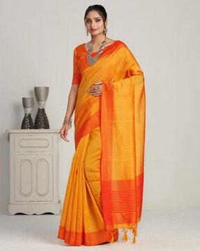 mimosa women's woven design kanjivaram style art silk saree with blouse piece : sa0000861gd saree